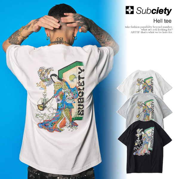 Rakuten - サブサエティ SUBCIETY Hell tee 105-40486b subciety メンズ Tシャツ 半袖 半袖Tシャツ グラフィックTシャツ 送料無料 ストリート