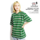 GhXT}[ The Endless Summer TES ORGANIC COTTON BORDER BIG T-SHIRT -GREEN- fh-23574335g Y TVc  TES USRbg  Xg[g