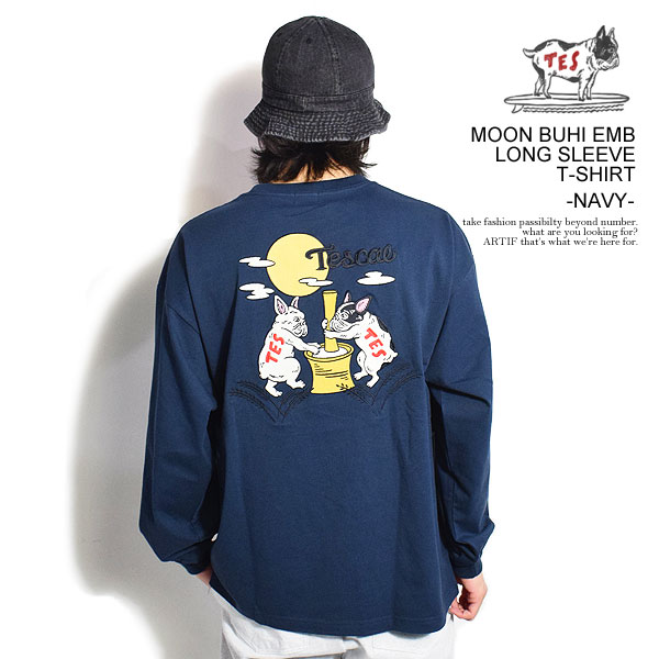 GhXT}[ The Endless Summer TES MOON BUHI EMB LONG SLEEVE T-SHIRT -NAVY- c-24374305n Y TVc  T  Xg[g