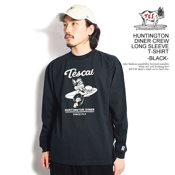 GhXT}[ The Endless Summer TES HUNTINGTON DINER CREW LONG SLEEVE T-SHIRT -BLACK- fh-24374311b Y TVc  T  Xg[g