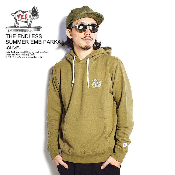 エンドレスサマー The Endless Summer TES THE ENDLESS SUMMER EMB PARKA -OLIVE- fh-1774314 レディース メンズ パーカー プルオーバーパーカー スウェット 裏毛 送料無料 ストリート おしゃれ かっこいい カジュアル ファッション 西海岸 tes