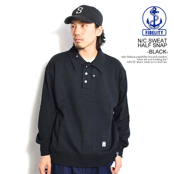 tBfeB FIDELITY N/C SWEAT HALF SNAP -BLACK- tk-23775006b Y XEFbg  n[tWbv Jbg\[  Xg[g