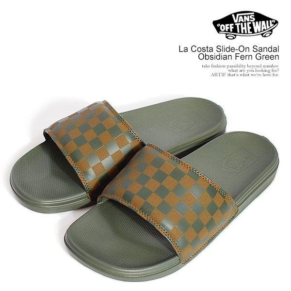 ヴァンズ VANS La Costa Slide-On Sandal Obsidian Fern Green vn000e83frn メンズ サンダル スライド シャワーサンダル バンズ 送料無..