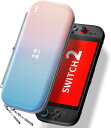switch2専用ケース 【グラデーションカラー/8色 選択可】スイッチ2モデル用 スリムケース ぴったり 防塵防水 耐衝撃 持ち運び キャリングケース 全面保護型 ゲームカード12枚収納が可能 アクセサリーポーチクラシックブラック