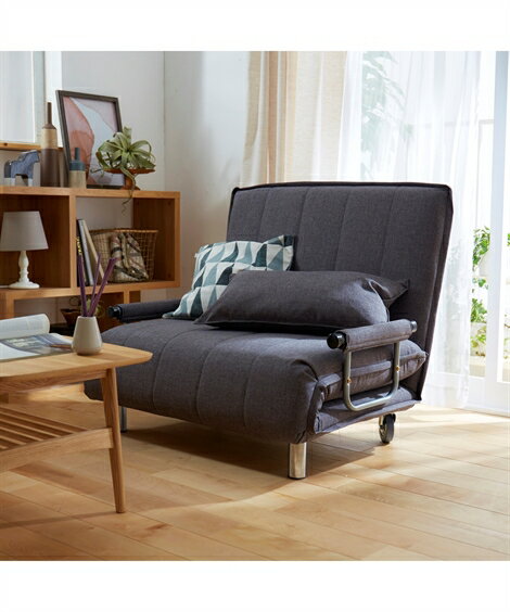 ソファーベッド 1人掛け ソファ 3WAY 14段階リクライニング キャスター付き グリーン〜レッド 幅101cm ソファベッド おしゃれ 1人暮らし ニッセン...