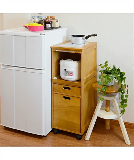 レンジボード レンジ台 キッチン 天板タイル スリム ボード 白/ナチュラル 幅31cm カップボード おしゃれ ニッセン nissen