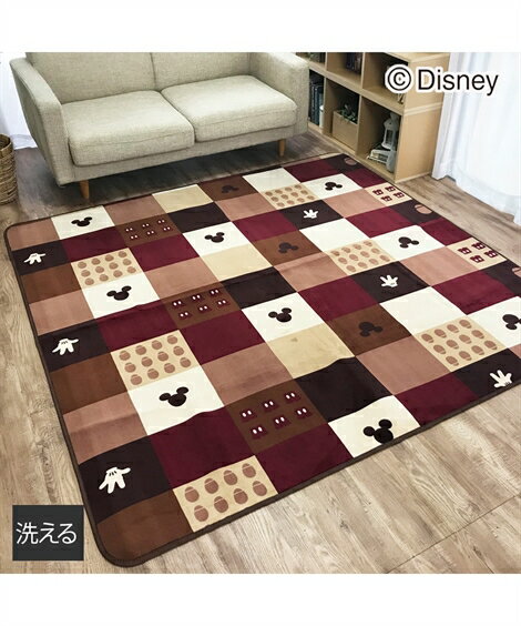 カーペット・ラグ ラグ 洗える シルエット ミッキー 約130×180cm/約130×185cm ニッセン nissen