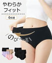 ショーツ 大きいサイズ レディース 綿混伸びーる 4枚組 4枚組 4L~5L 女性 インナー パンツ パンティ ニッセン nissen