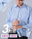 ワイシャツ 大きいサイズ ビジネス メンズ 抗菌防臭形態安定 長袖 3枚組 レギュラー カラー W・紺ストライプ+白×サックスストライプ/紺ストライプ+白×サックスストライプ 5490/5690 ニッセン nissen