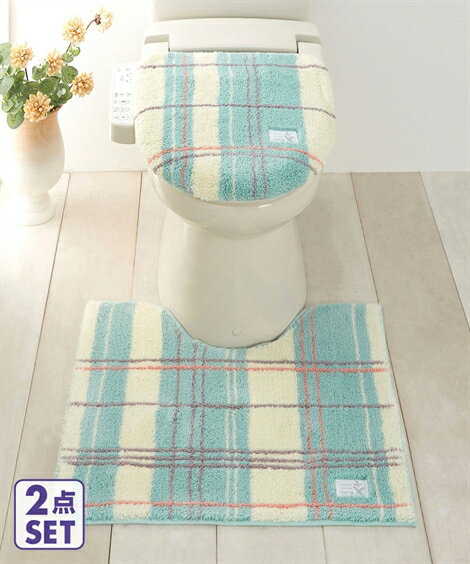 トイレマット セット フタカバー エブリ トイレタリー 2点セット 兼用 イエロー/グリーン 標準マット/兼用 トイレ おしゃれ かわいい ニッセン nisse...