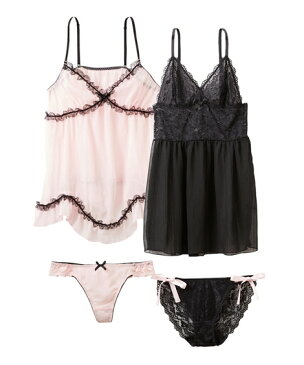 大きいサイズ インナー レディース セクシーランジェリー4点セット 冬 ブラジャー 4点セット 4L/5L/6L ニッセン
