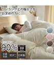 掛け布団 寝具 日本製 抗菌防臭 防ダニ 羽毛布団 ダックダウン90% アイボリー〜ブルー系 シングル 掛布団 ニッセン nissen