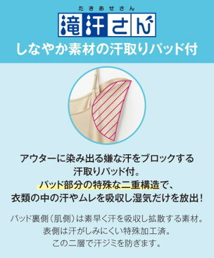 インナー レディース 滝汗さん 吸汗速乾汗取りパッド付タンクトップ2枚組 タンクトップ ノースリーブ 肌着 デイリー カップ無 仕様機能 LL ニッセン