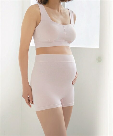 犬印本舗 ショーツ マタニティ 大きいサイズ ママ 産前・産後 つわりも安心・産後も使えるらくちん 肌着 インナー ピンク/黒 M/L ニッセン nissen