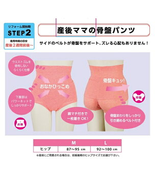 犬印本舗 ママ 産後 産後ママの 骨盤 サポート綿混 ストレッチ ショーツ 肌着 インナー ピンク/ブラック M/L ニッセン nissen