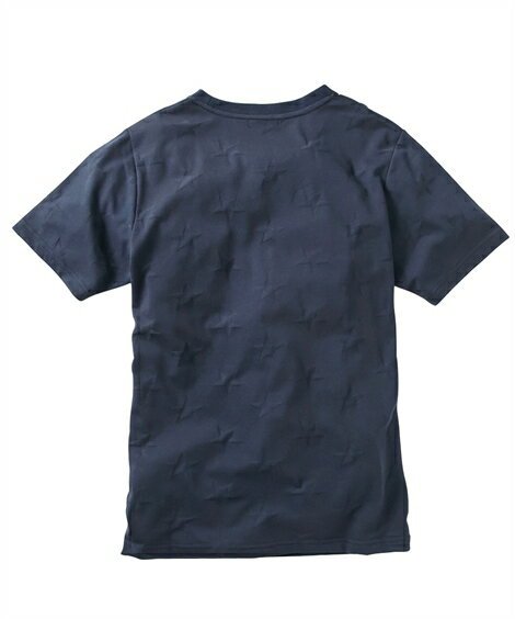 Tシャツ カットソー 大きいサイズ カジュアル メンズ リンクスジャガード星総柄クルーネック トップス 白 3L/4L/5L ニッセン