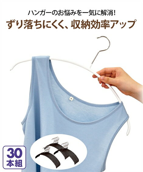 ハンガー MAWA マワ 人体ハンガー30本 掃除 洗濯 ブラック/ホワイト ニッセン nissen