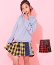 キュロット スカート キッズ チェック切替 パンツ イン プ...