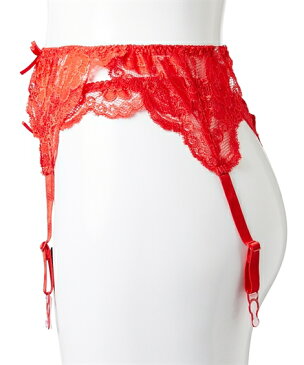 ショーツ レディース 総 レース ガーター ベルト & Tバック セット ホワイト/黒/赤 M ニッセン nissen
