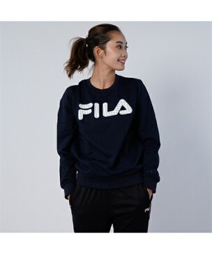 FILA スポーツウェア トップス 大きいサイズ レディース スウェット ポケット付き トレーナー ネイビー/ブラック 3L/4L/5L ニッセン