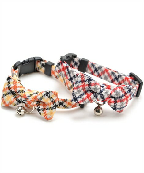 ペット Amoworks フェレット用 カラー チェックリボン イエロー/レッド S/M ニッセン nissen