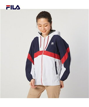 FILA スポーツウェア トップス 大きいサイズ レディース UVカット 配色切替 ジャケット ネイビー 3L/4L/5L ニッセン
