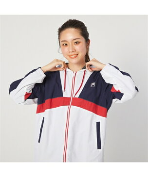 FILA スポーツウェア トップス 大きいサイズ レディース UVカット 配色切替 ジャケット ネイビー 3L/4L/5L ニッセン