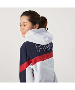 FILA スポーツウェア トップス 大きいサイズ レディース UVカット 配色切替 ジャケット ネイビー 3L/4L/5L ニッセン