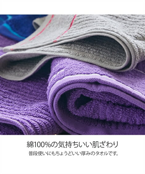 MIZUNO タオル スポーツ フェイス 同色2枚組 K8026 グレー/ネイビー/パープル 約 34×80cm ニッセン