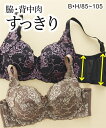 【店内全品★送料無料！4/19 AM10:59まで】ブラジャー ワイヤー入り 大きいサイズ レディース カラフルパレット 脇背中高 編レース ビッグフラワー柄 クリーム系〜濃紺 E85〜H105 インナー 女性 ニッセン nissen