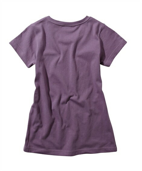 Tシャツ カットソー もっとゆったりサイズ 綿100％ プリント チュニック 女の子 子供服 ジュニア服 スモーキーラベンダー 星柄 /ネイビー EAST CITY柄 /モカ NOVEL柄 /ラズベリー ハート柄 身長140/150/160cm ニッセン nissen