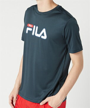 FILA 水着 メンズ 水陸両用 UVカット プリント 半袖 Tシャツ 耐塩素対応 ネイビー/ブラック M/L/LL ニッセン nissen