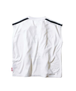 Tシャツ カットソー キッズ 男の子 ビッグシルエット ノースリーブ シャツ 女の子 子供服 ジュニア服 オフホワイト/レッド/黒 身長140/150/160cm ニッセン nissen