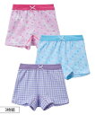下着・インナー ショーツ 女の子 キッズ 1分丈 3枚組 子供服 ジュニア服 身長120〜165cm ニッセン nissen