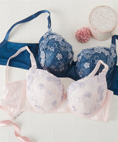 ブラジャー ワイヤー入り 大きいサイズ レディース グラマーさん リフトアップ ソフトワイヤー グリーン/ピンク F85/F90 ニッセン nissen