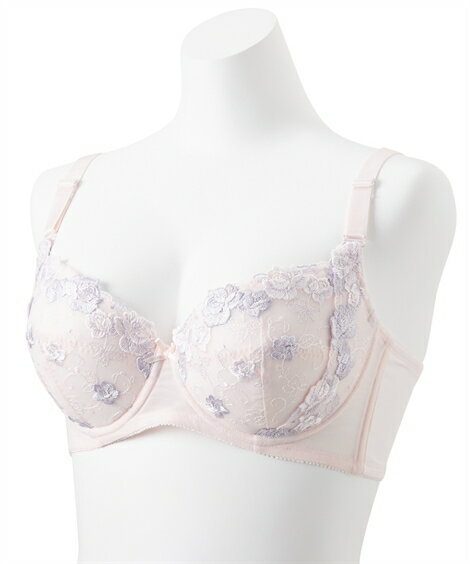 ブラジャー ワイヤー入り 大きいサイズ レディース グラマーさん リフトアップ ソフトワイヤー グリーン/ピンク F85/F90 ニッセン nissen