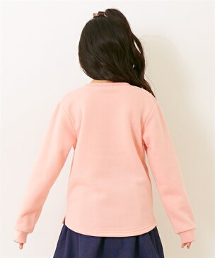 トレーナー キッズ 女の子 あったか 裏起毛 花柄 プリント 子供服 冬 チャコールグレー/ピンク 身長100/110/120/130cm ニッセン nissen