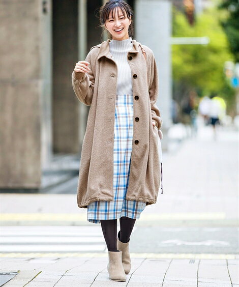 コート 大きいサイズ レディース ふんわり軽い フーテッド コーディガン カーキ ボーダー /ベージュ 無地 /レンガ ボーダー /黒 ボーダー L〜10L ニッセン nissen