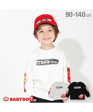 Tシャツ カットソー BABYDOLL ディズニー 袖95 プリント ロンT 4443K ブラック/ホワイト 身長90〜140cm ニッセン nissen