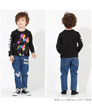 Tシャツ カットソー キッズ 男の子 BABYDOLL ディズニー グリッター ロンT 4439K スティッチ/ミッキー/ミニー 身長80〜140cm ニッセン nissen