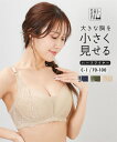ブラジャー ワイヤー入り 大きいサイズ レディース グラマーサイズ ハーフワイヤー 楽に胸を小さく見せる サックス/黒 E85~F100 インナー 女性 ニッセン nissen