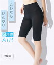オーバーパンツ レディース 超冷感AIR 5分丈 2枚組 接触冷感 吸汗速乾 UVカット 夏 黒 LL~3L ニッセン nissen