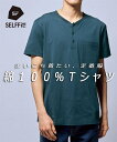 Tシャツ カットソー メンズ お腹ゆったり ポケット付 ヘンリーネック オフホワイト/カーキ/ダークブルー/黒/杢グレー 3L~10L ビッグ ラージ トップス ニッセン nissen