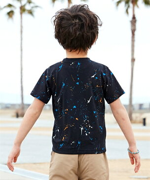 Tシャツ カットソー キッズ 総柄 プリント 2枚組 男の子 女の子 子供服 ジュニア服 黒系+オフホワイト系/杢グレー系+スモーキーブルー系 身長140/150/160cm ニッセン nissen