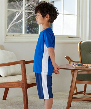 スポーツウェア 上下セット キッズ ハニカムメッシュ Tスーツ 半袖 トップス + ハーフ パンツ 男の子 女の子 子供服 ジュニア服 ネイビー/ピンク/ブラック/ブルー 身長170cm ニッセン nissen