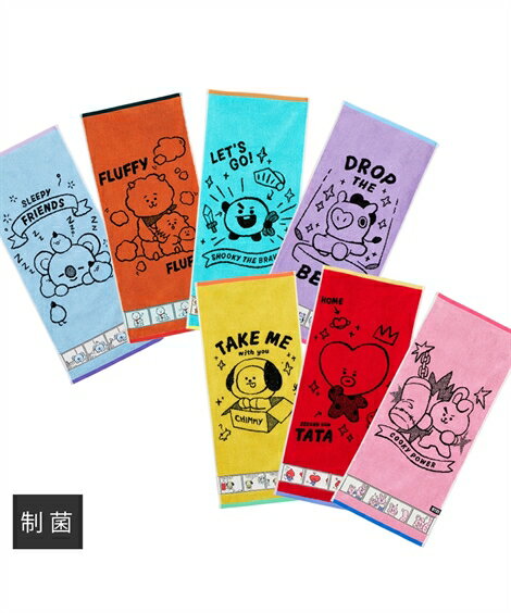 フェイスタオル BT21 キャラクター コミックタッチ CHIMMY〜TATA 約 34×80cm ニッセン nissenのサムネイル