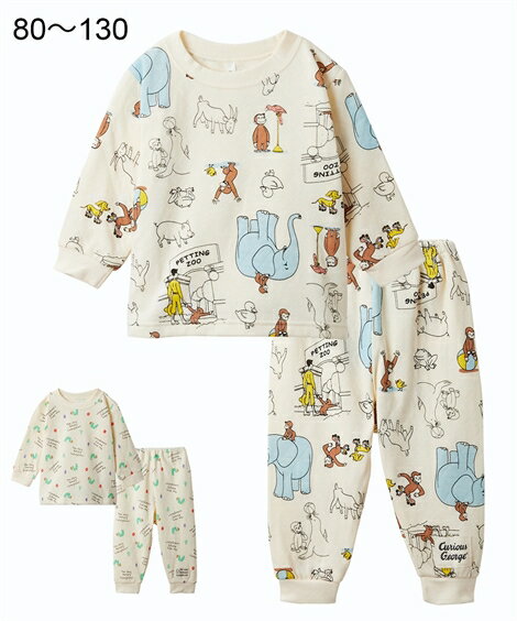 パジャマ キッズ おさるのジョージ はらぺこあおむし ニット キルト 男の子 女の子 子供服 おさるのジョージ/はらぺこあおむし 身長80〜130cm ニッセン nissenのサムネイル