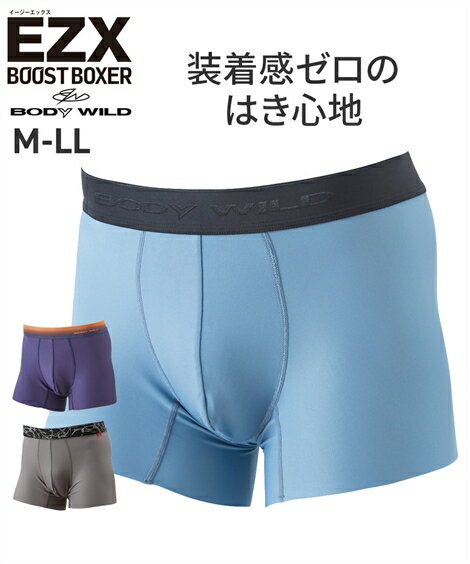 ボクサーパンツ グンゼ メンズ BODYWILD EZX 前閉じ ネイビー/ブルー M/L/LL インナー 男性下着 ニッセン nissen