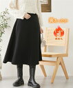 【店内全品対象★25%OFFクーポン配布中★先着1,500名限定 7/19 20時開始】ロングスカート レディース あったか 裏起毛 秋 冬 カーキ/ブラック/モカ LL 長め ロンスカ ニッセン nissen