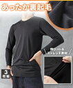 インナー メンズ あったか裏起毛クルーネック 長袖 3枚組 冬 M/L/LL ニッセン nissen